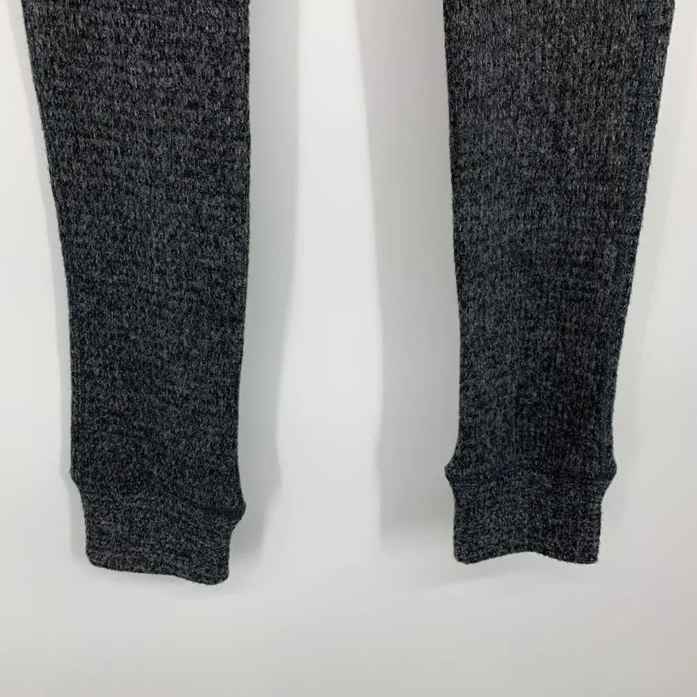 Aerie Leggings Black Gray Lounge Pull On Waffle Knit High Rise - Picture 8 of 13